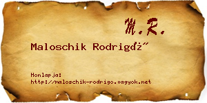 Maloschik Rodrigó névjegykártya